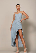 Daniela Ruffle Denim Dress