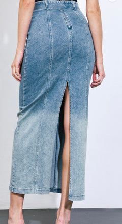 Mariam Tie Waist Denim Skirt